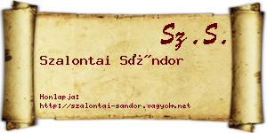 Szalontai Sándor névjegykártya