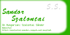 sandor szalontai business card