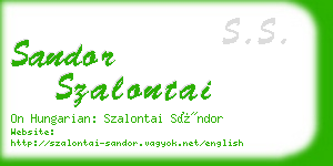 sandor szalontai business card